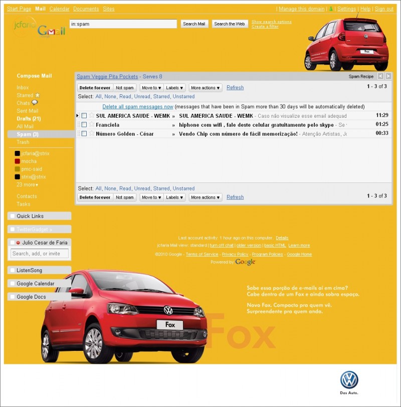 GMail Tema Volkswagen: Fox