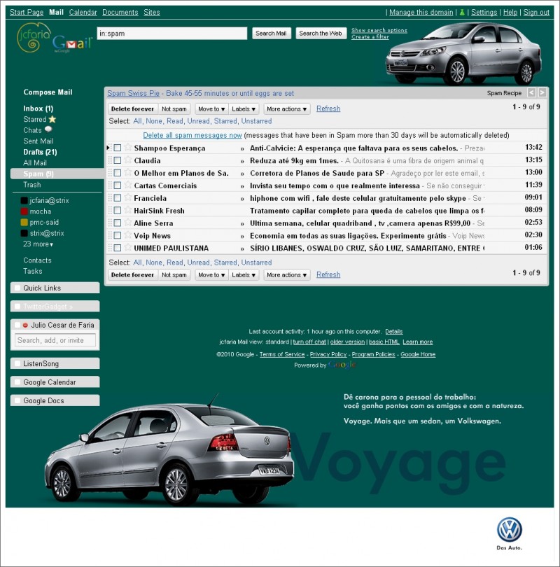 GMail Tema Volkswagen: Voyage
